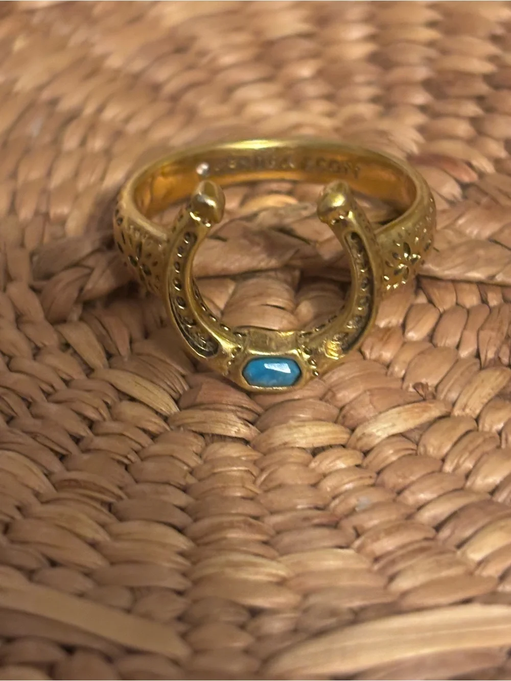 Kendra Scott Gold Horseshoe Ring with Turquoise Accent size 9